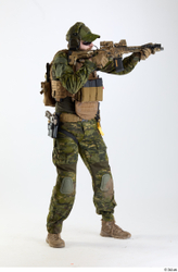 Whole Body Weapons-Rifle Man Pose with machine rifle White Army Athletic Bearded Studio photo references